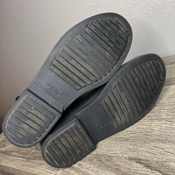 Coach Tristee Size 7B Waterproof Rubber Rain Boots Fleece Lined Corset Lace Up - Picture 14 of 15